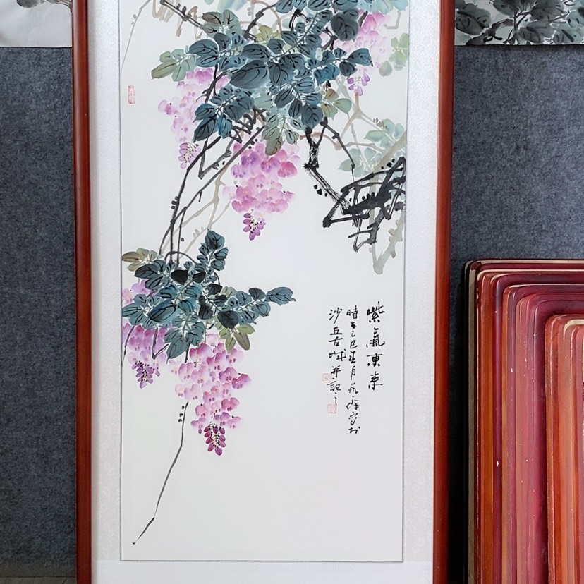 【闪购商品】国画人***天书画作品带框125×65厘米