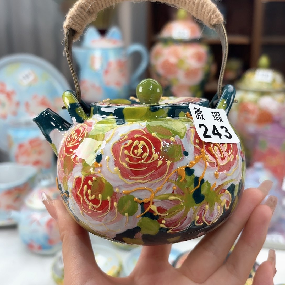 景德镇手绘高温釉下彩陶瓷茶具