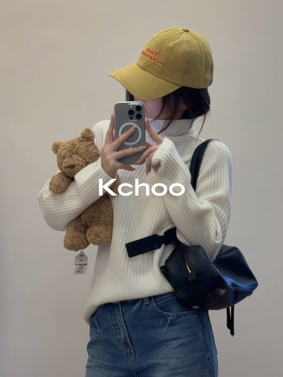 Kchoo'显瘦保暖'100羊毛高支无缝一体常规宽松型堆堆领纯色高领衫