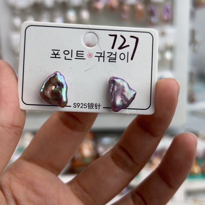 淡水珍珠耳饰银S925镶嵌