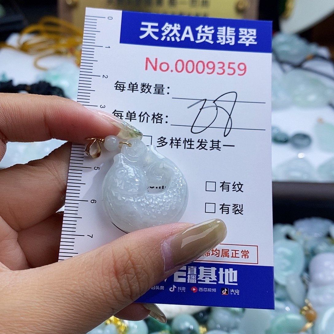 翡翠未镶嵌颈饰9359