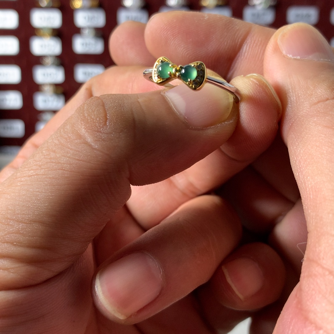 翡翠银S925镶嵌戒指267