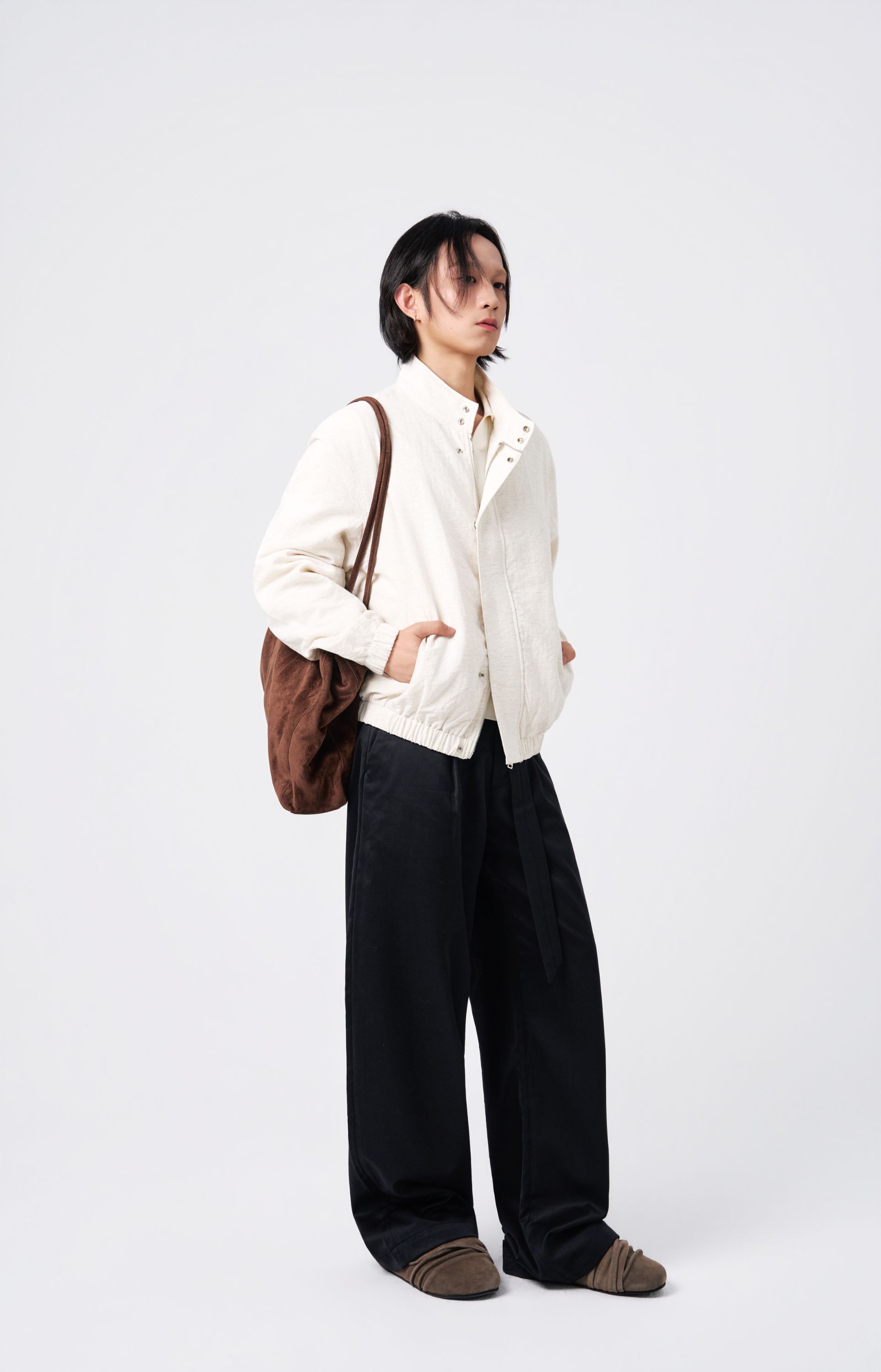 JUVon：25FW【棉麻】立领夹克JV0017