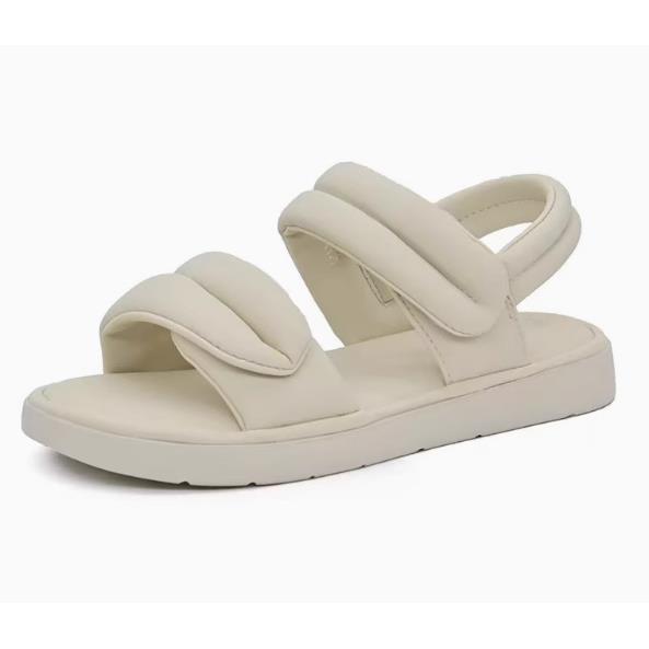 DT夏季1603平底一字带踩屎感魔术贴中大童凉鞋