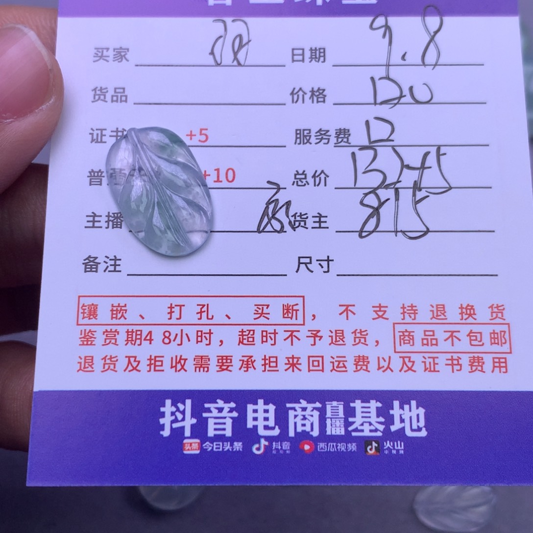 未镶嵌挂件翡翠～*羽