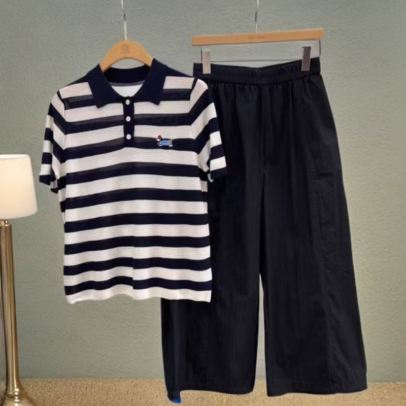 【26】水淼春款新品2524-polo领条纹短袖毛织
