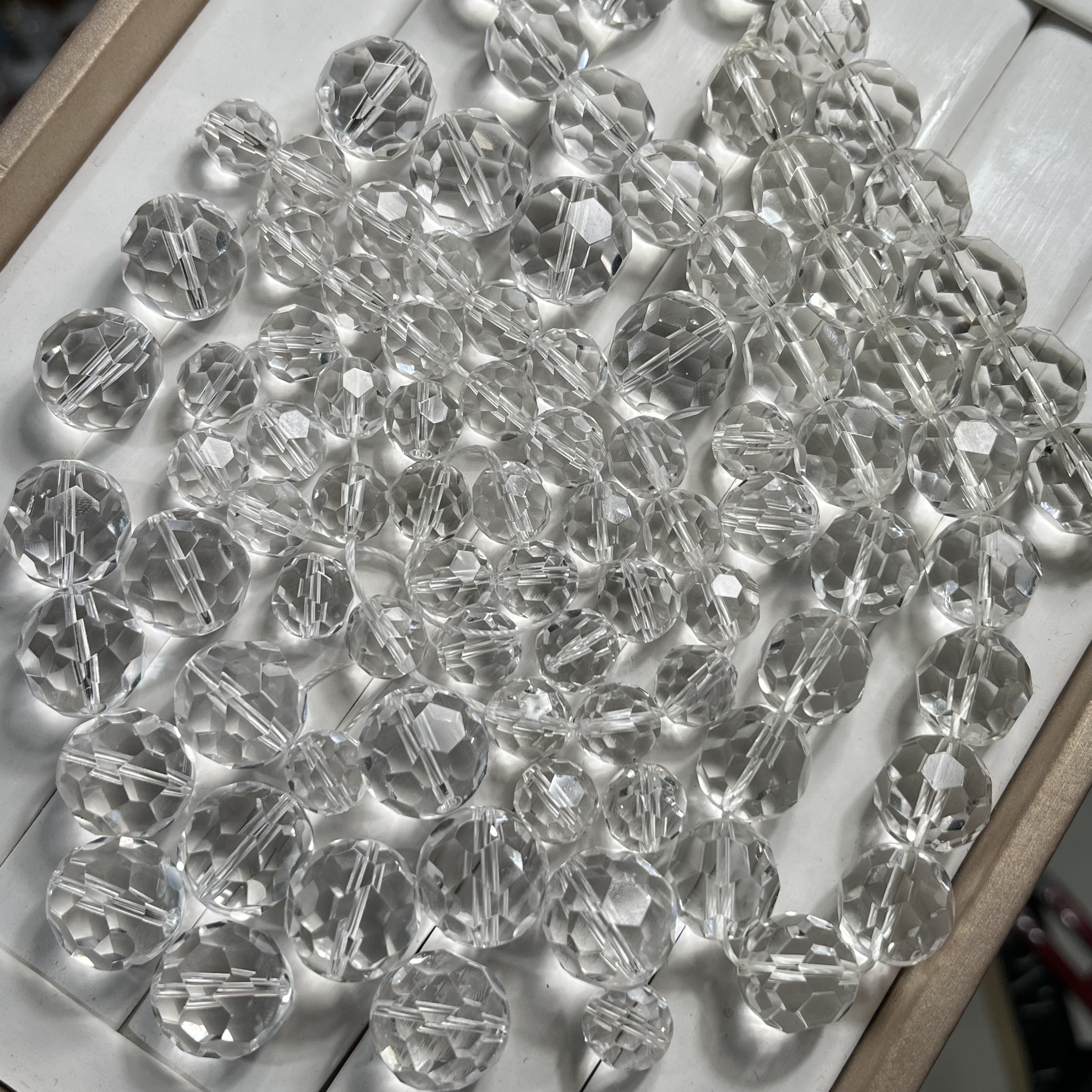 全净双A白水晶多面钻切蹦迪珠单颗