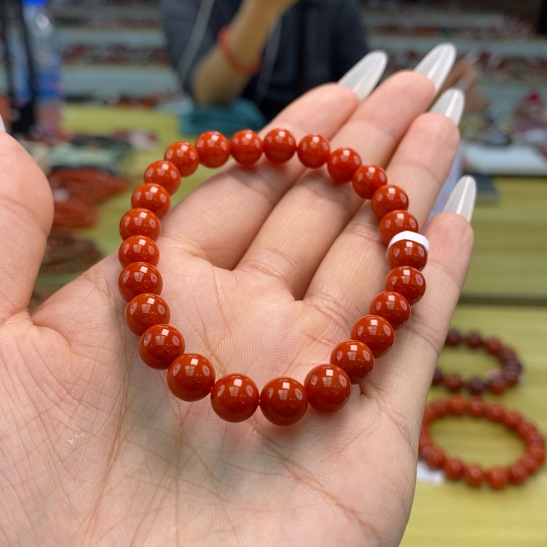 南红玛瑙7mm单圈多样性发一未镶嵌