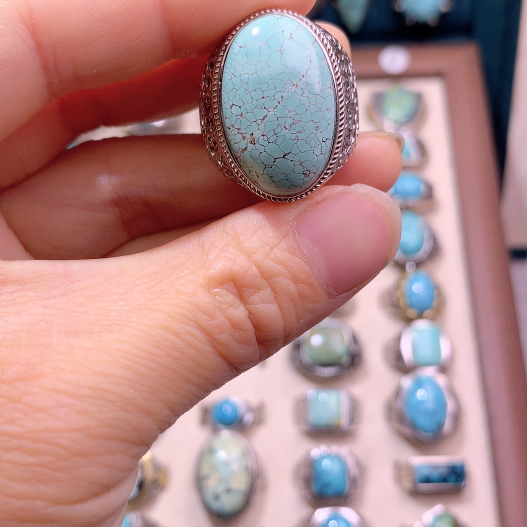 绿松石银S925镶嵌挂件