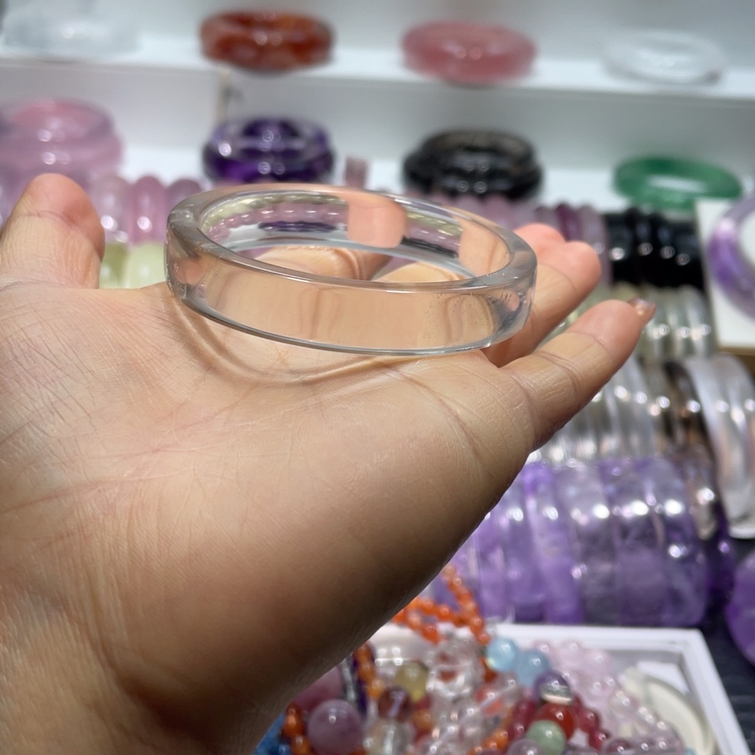 水晶手镯52.5圈口12号未镶嵌