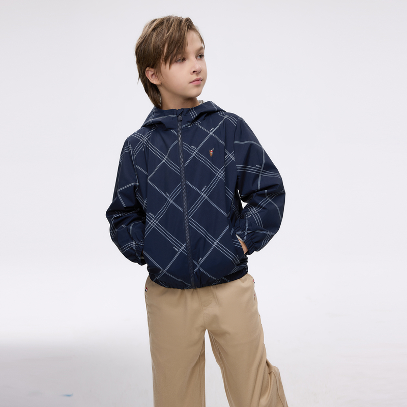 POLOWALK童装2025年秋冬新品男童外套连帽梭织短BQQW511E0021
