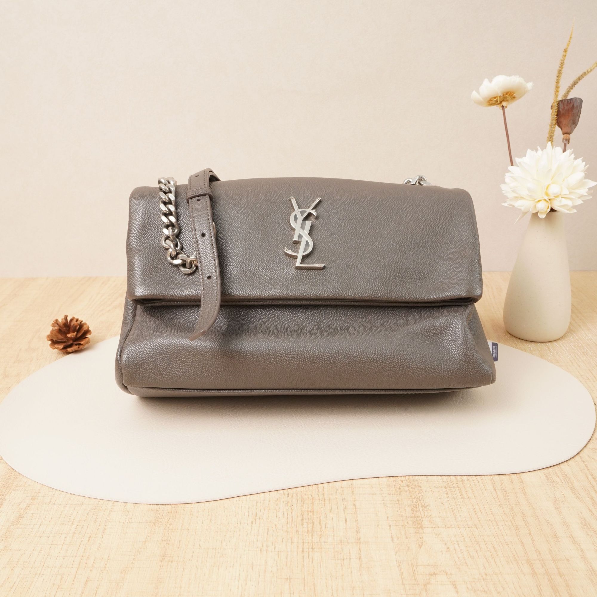 95新 YSL/圣罗兰 圣罗兰好莱坞中号灰色/DS022469