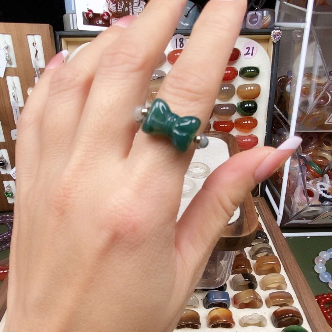 月***亮玛瑙/玉髓合金戒指