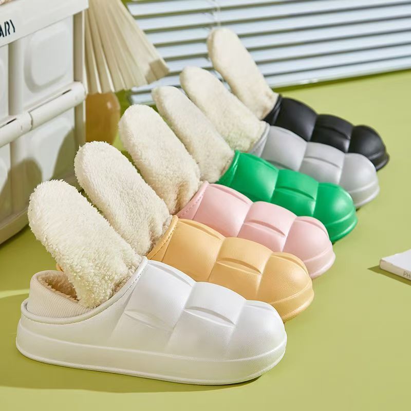 秋冬季新款女式包跟棉拖保暖棉拖eva防水情侣拖鞋居家棉拖鞋