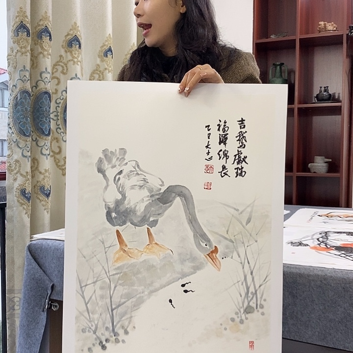 国画纯手绘国画写意作品43*63