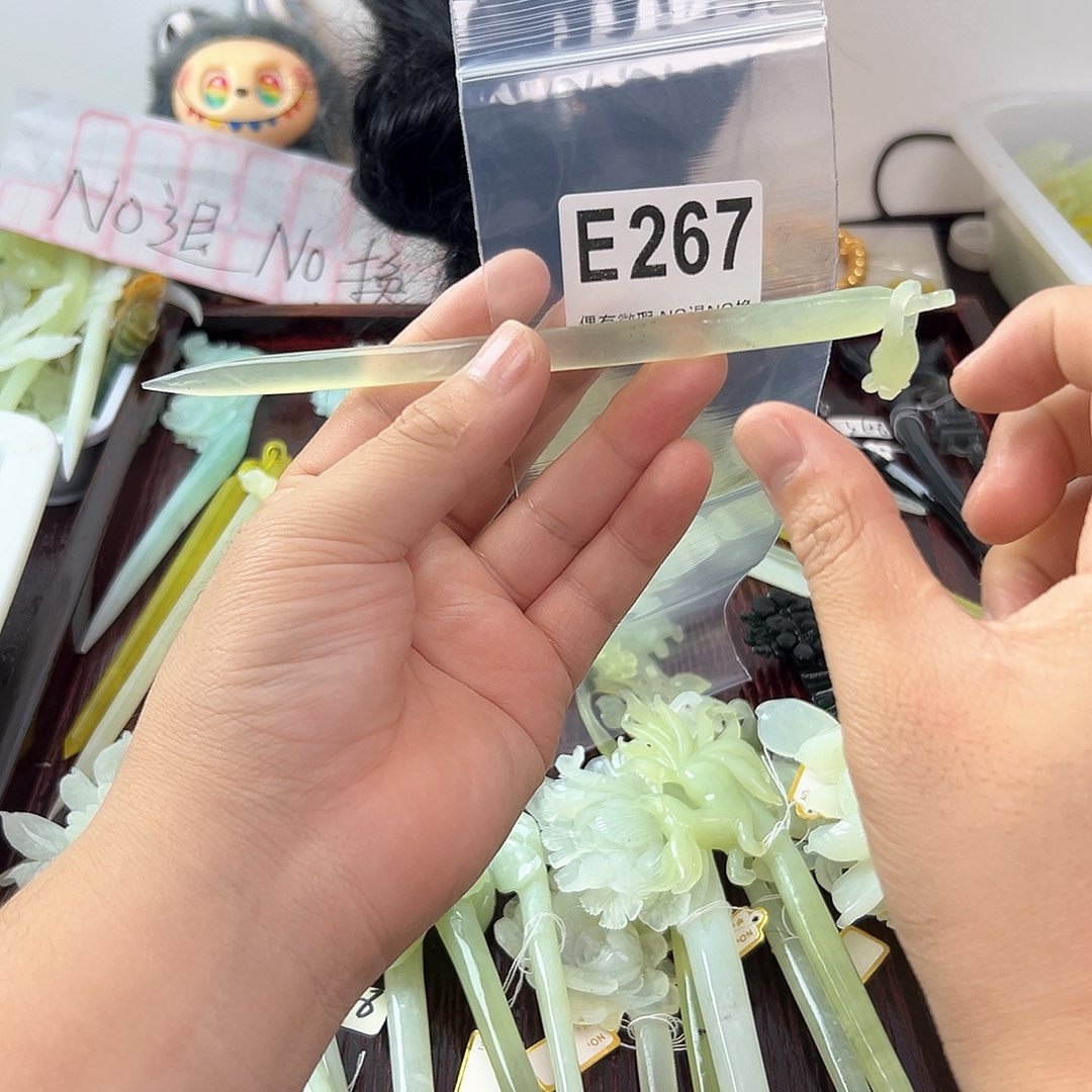 合金蛇纹石玉发饰『**』
