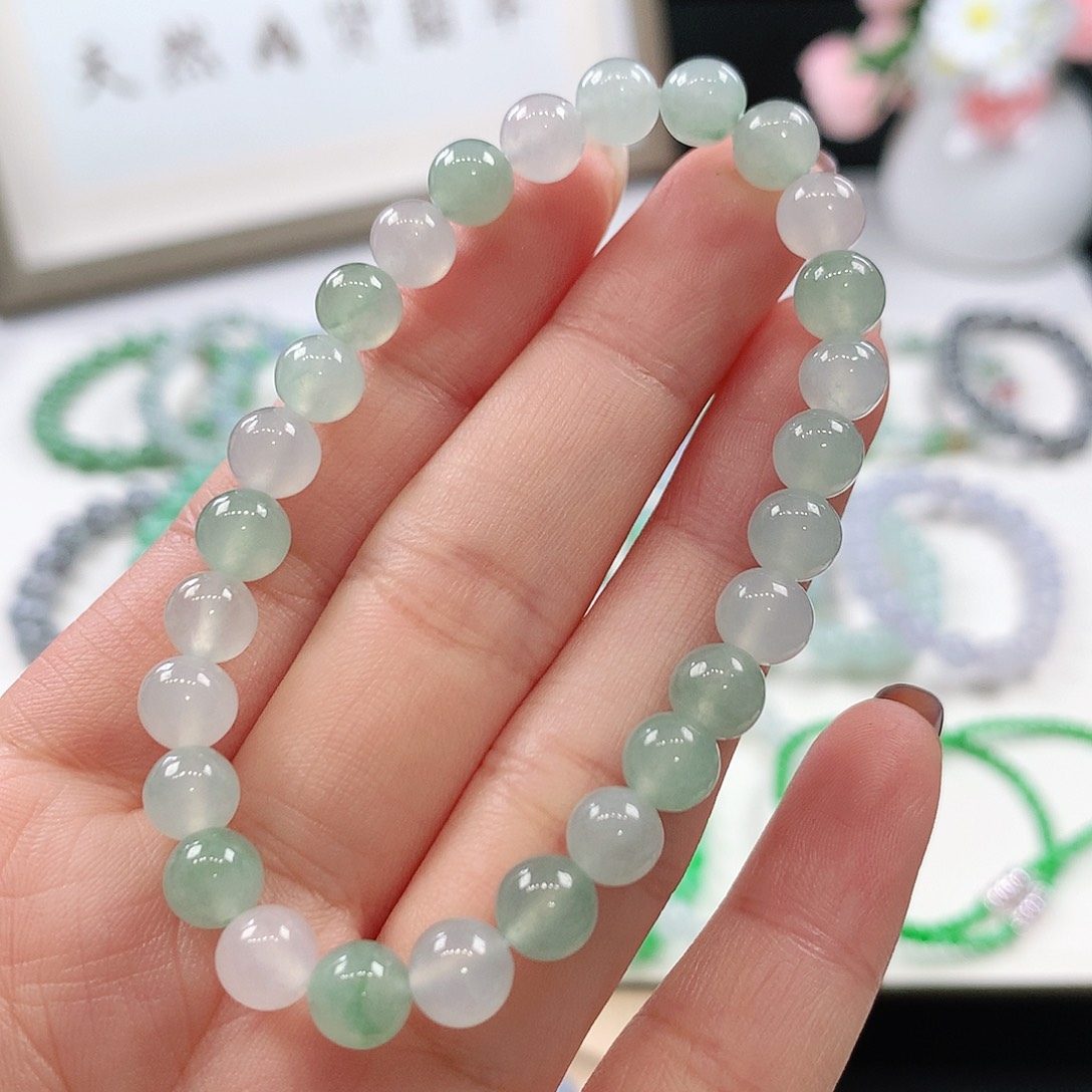 翡翠未镶嵌手链6.5mm