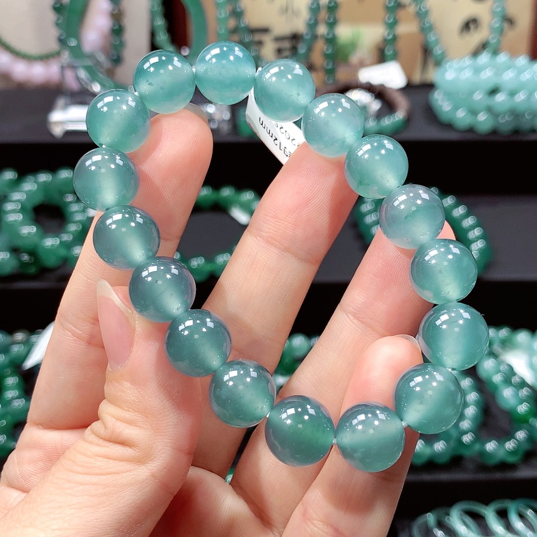 新***理翡翠未镶嵌手链卡11.8