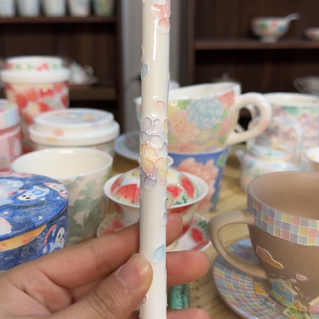 麦***甜妖妖陶瓷手作绣球吸管微