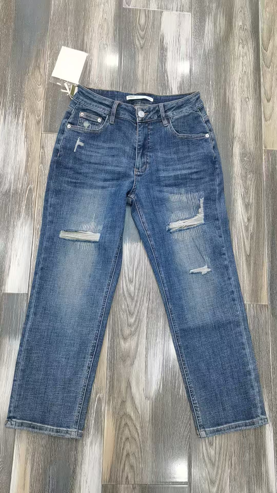 唯速破洞蓝色牛仔裤（52577）