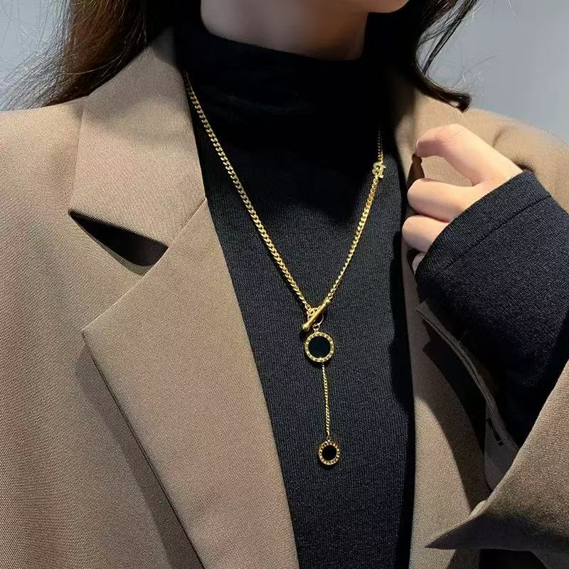 钛钢项链 毛衣链 秋冬高级感不掉色钛钢毛衣链