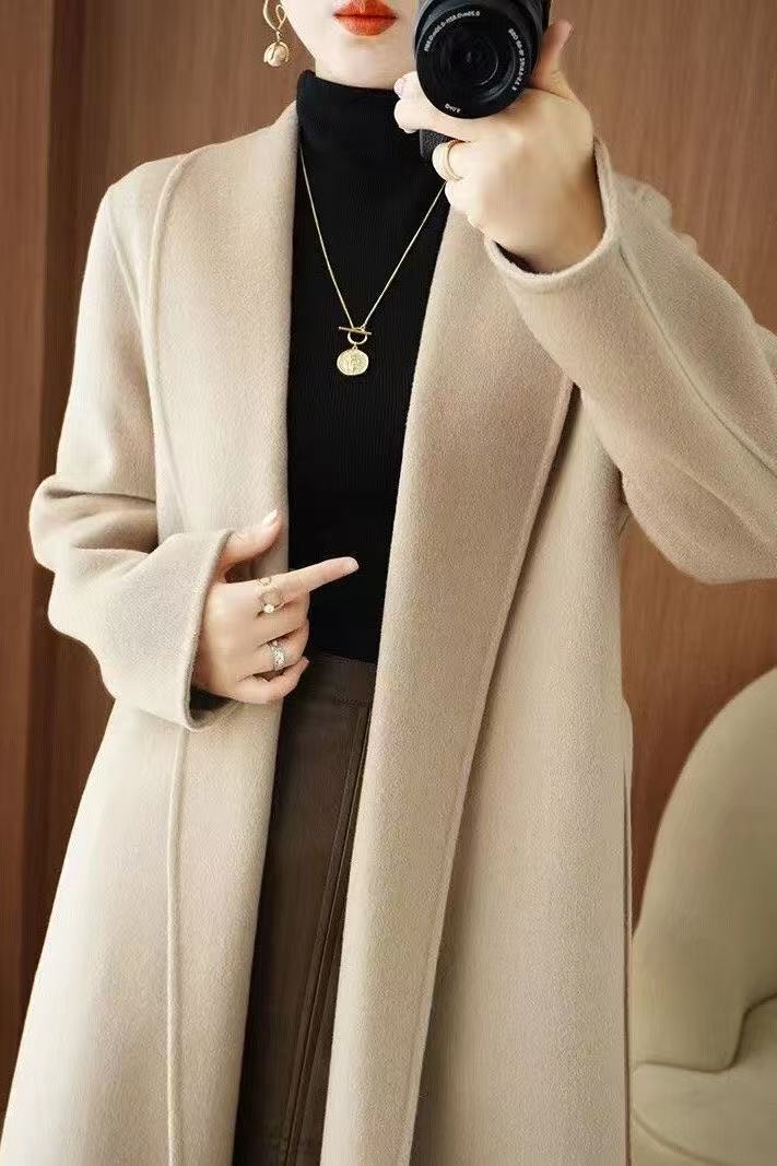 徐001-100毛呢外套时尚百搭秋冬中长款韩版【一码一拍】