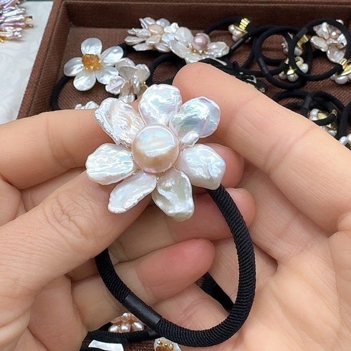 淡水珍珠发饰银S925镶嵌