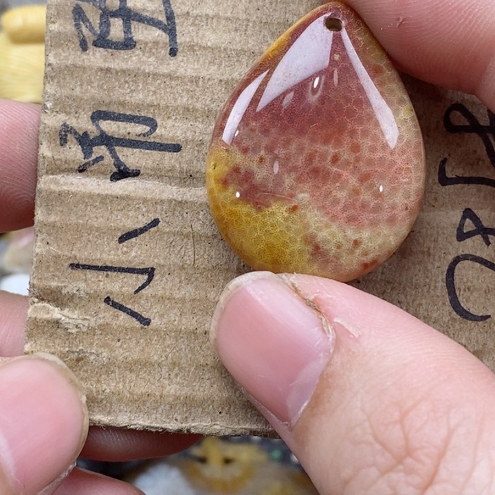 颈饰未镶嵌硅化珊瑚（珊瑚玉）云**轻