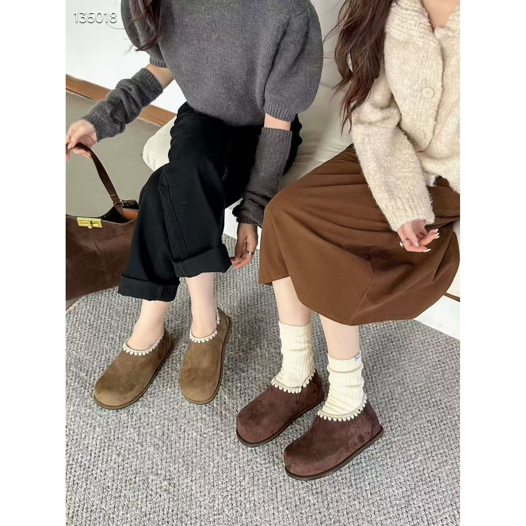 秋休闲款法式女新款百搭软底豆豆鞋单鞋8221-6