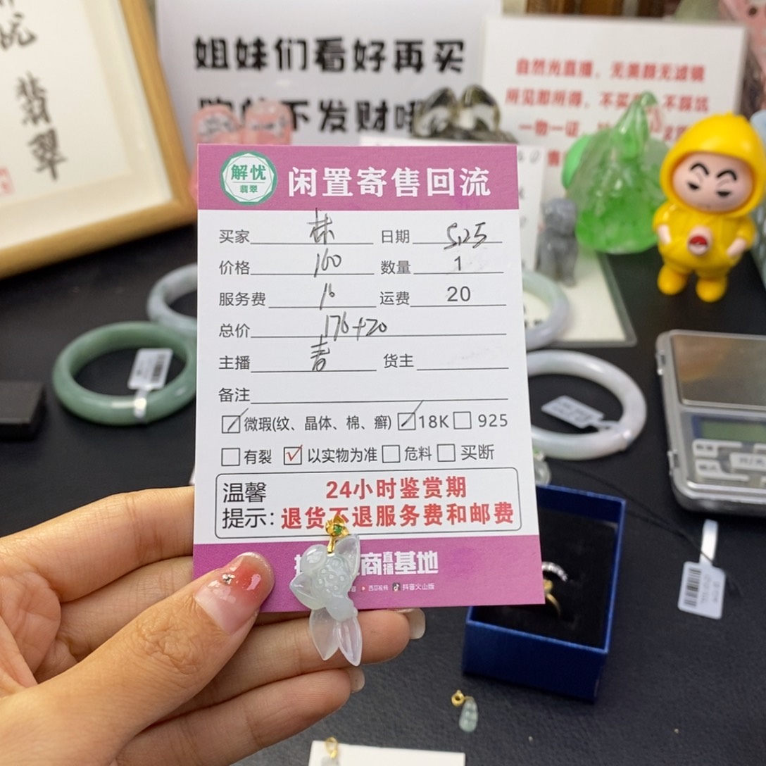 翡翠18K金镶嵌颈饰林***a