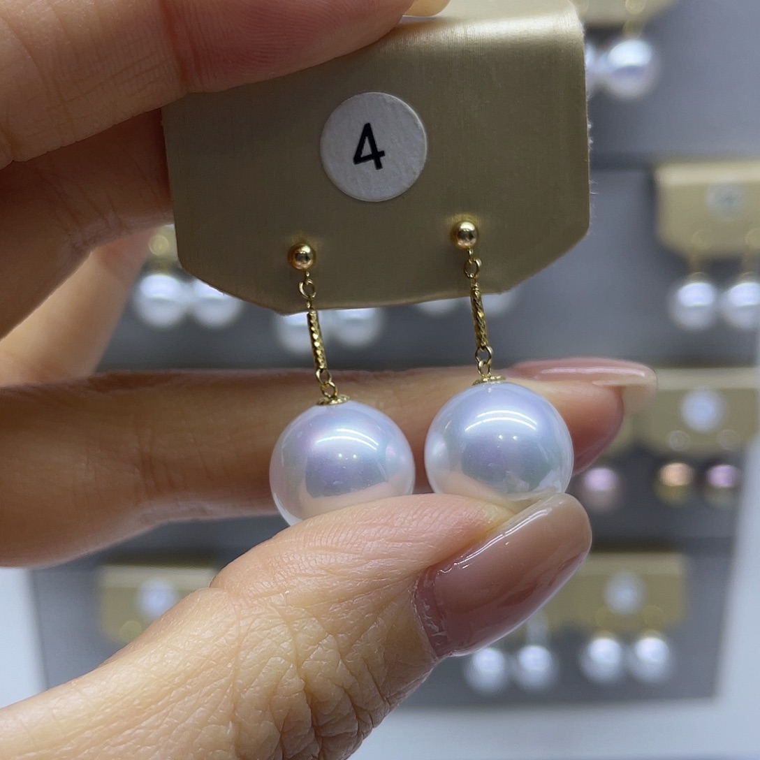 耳饰淡水珍珠18K金镶嵌