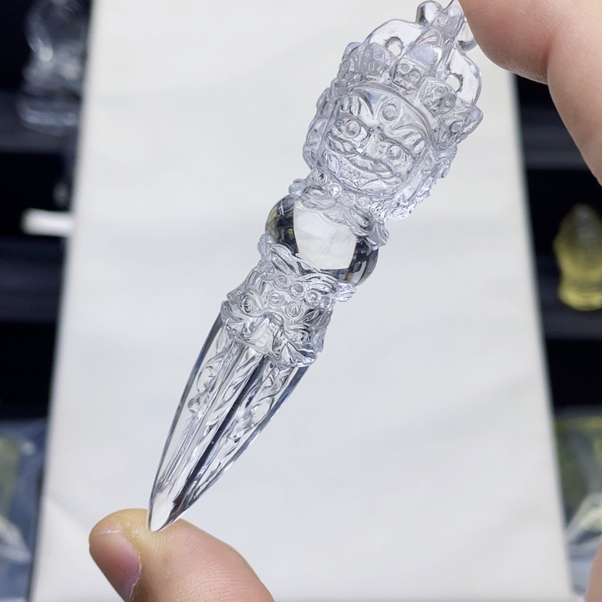【闪购商品】水晶颈饰未镶嵌白水晶立体金刚降魔杵