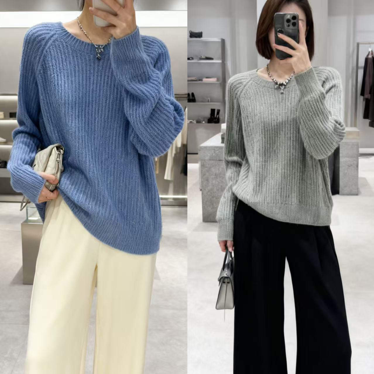 加厚100羊毛！胸112-160长56纯色内搭外穿休闲百搭针织上衣 4506