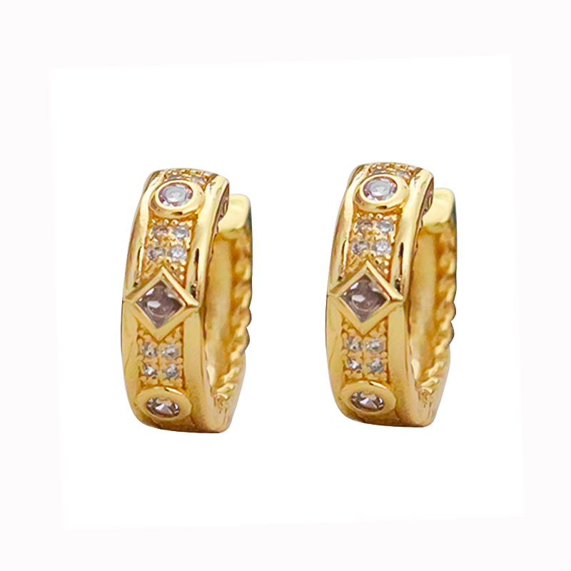 合金合成锆石耳饰 欧货DP高品时尚圈圈耳环-6774