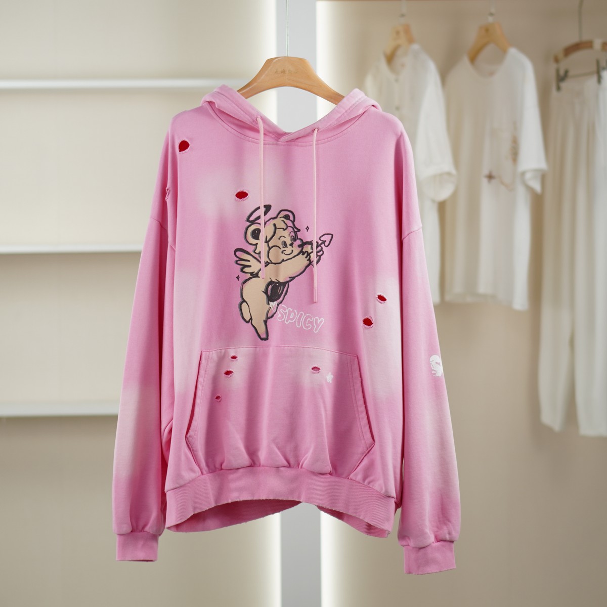 麦迪尚品【文M】51105524 含棉连帽印花卫衣春秋女装商场同款