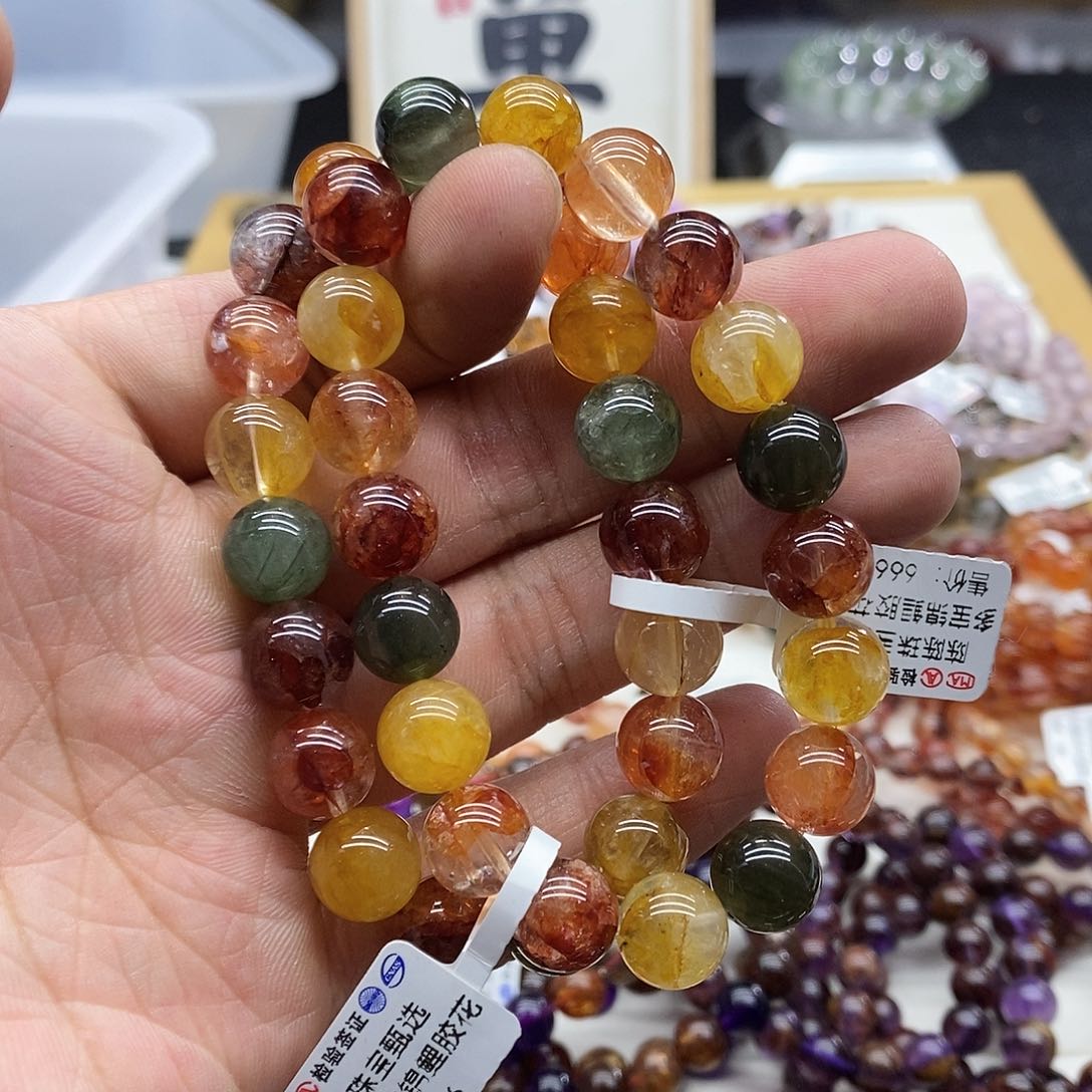 水晶手链未镶嵌多样性发货发一条