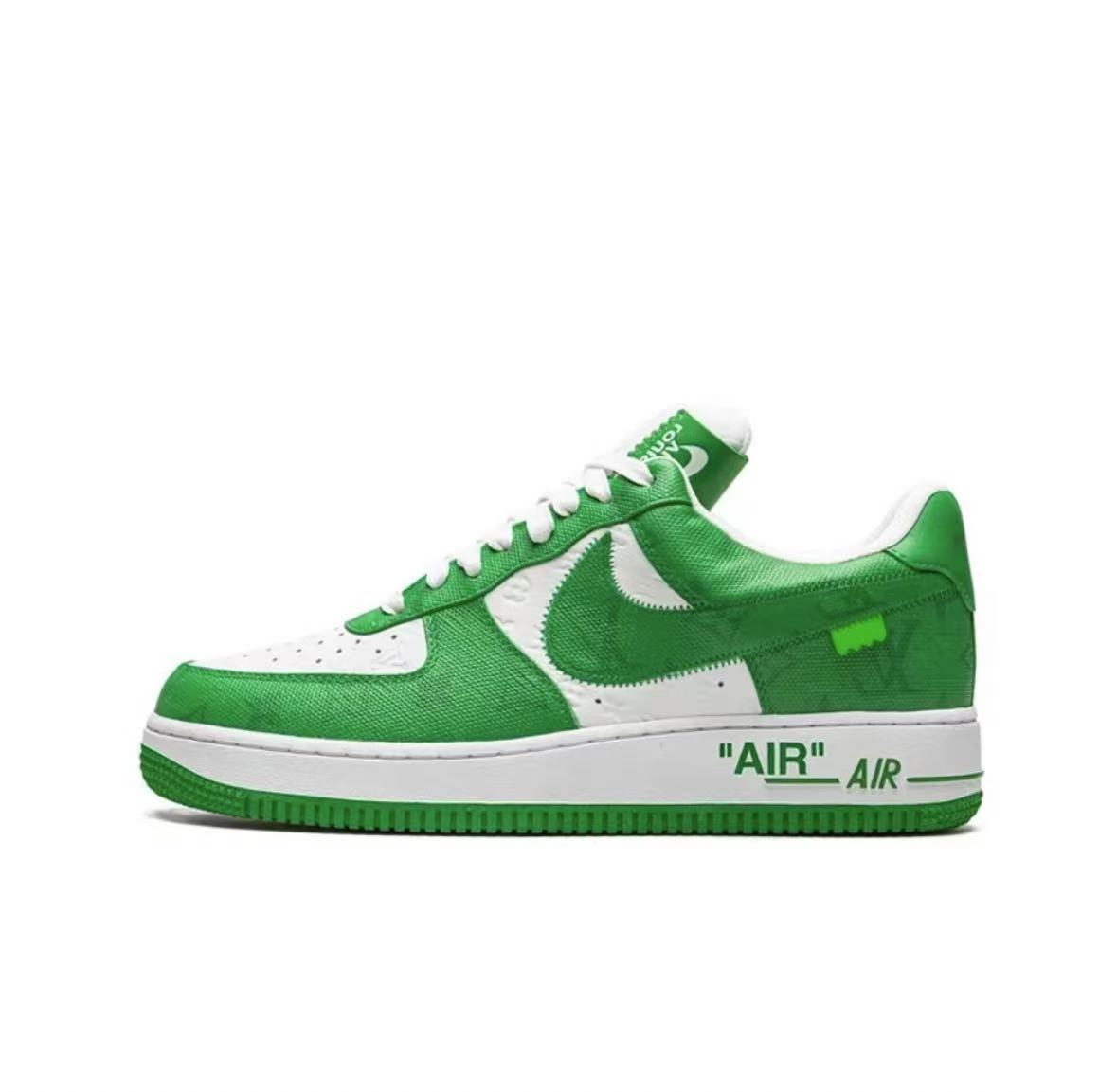 未拆封 Nike x LV联名 牛皮 系带圆头 低帮 板鞋 男女同款