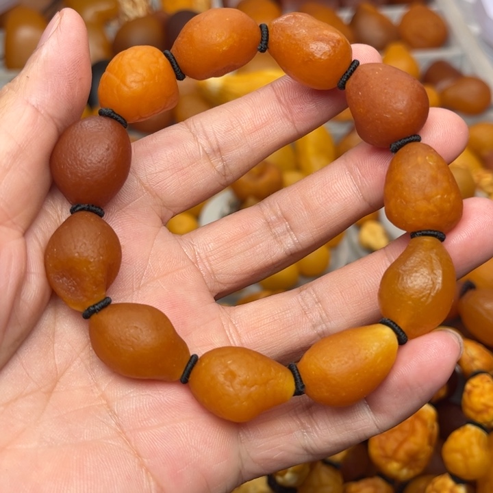琥珀未镶嵌裸石天然蜜蜡手串