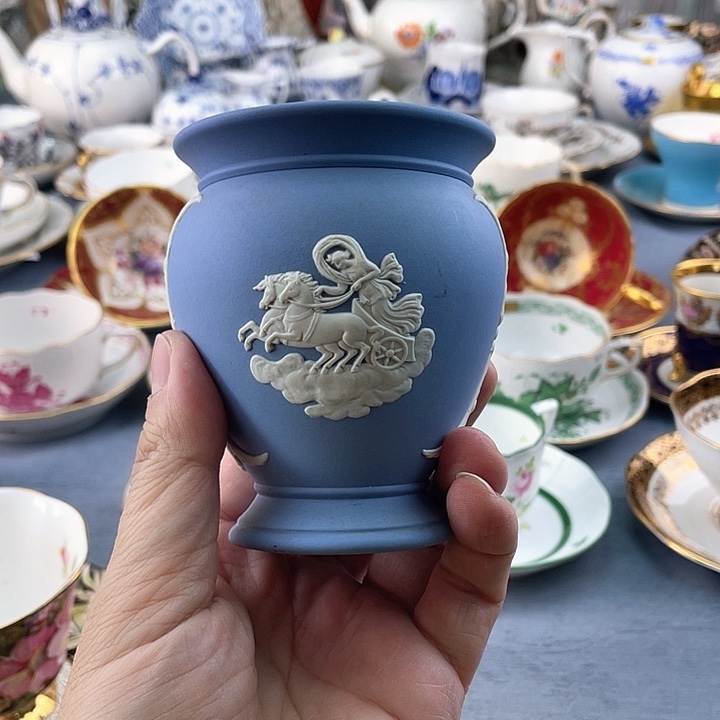 海外中古欧瓷咖啡杯小房子