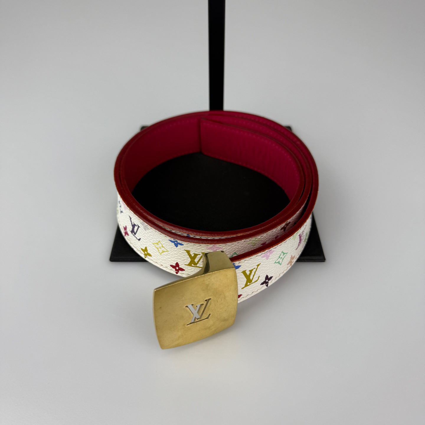 99新 LouisVuitton/路易威登  村上 白三彩皮带 80x32 白三彩绝版