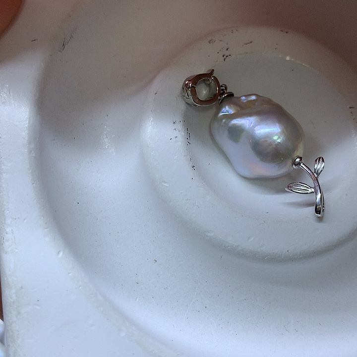 淡水珍珠耳饰银S925镶嵌