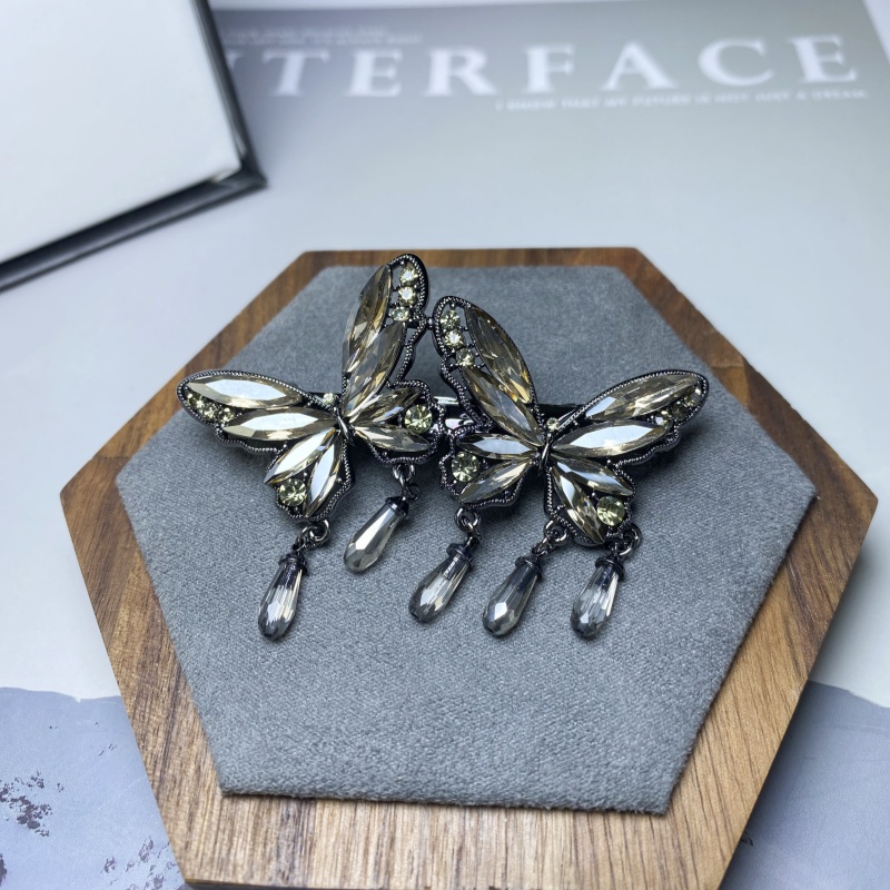 L467双蝴蝶流苏6厘米弹簧夹