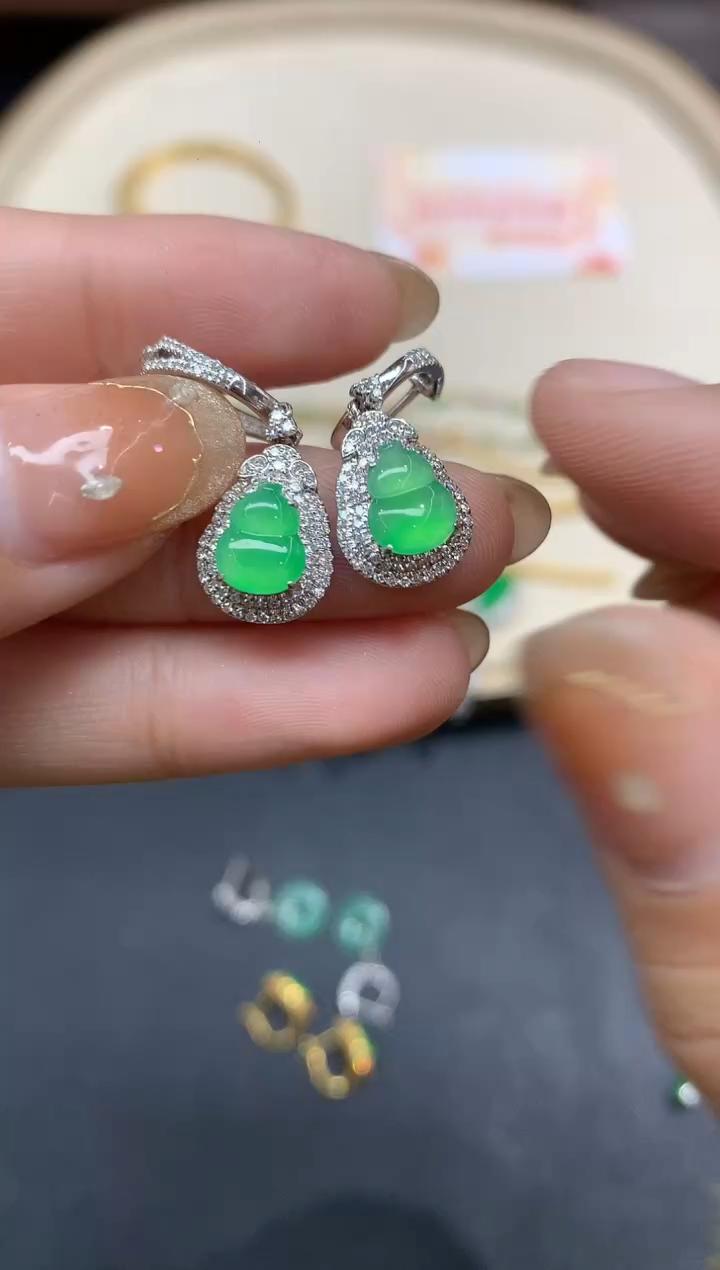 【小鱼严选 彩虹盘】翡翠耳饰-18K金镶嵌-多样性发一件-DJ05|CXQ21