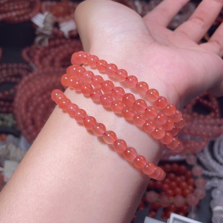 南红玛瑙未镶嵌5.8咪冰橘粉632