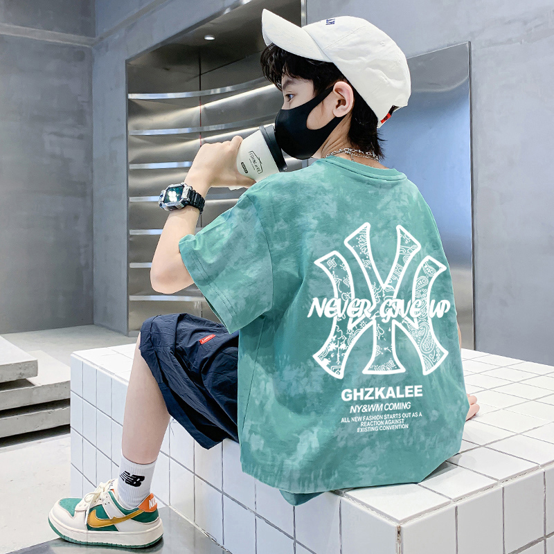 【100%纯棉】儿童T恤短袖2025年夏季新款中大童男童夏款男孩半袖潮T