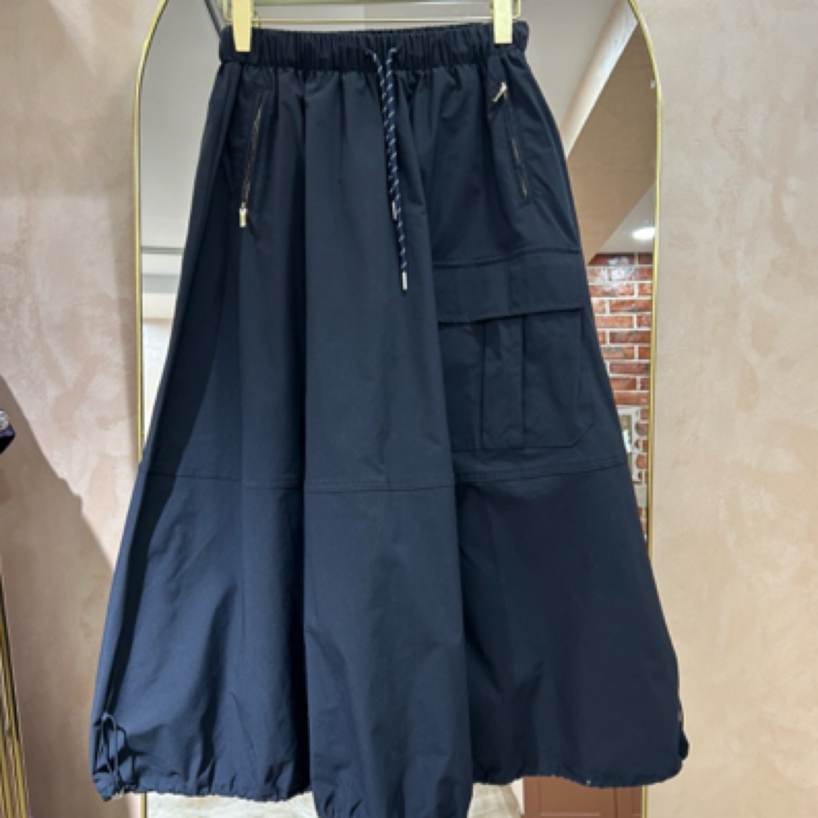 女士双色抽绳半身裙153