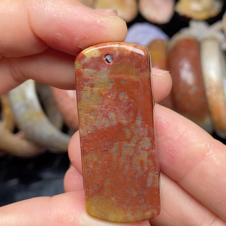 硅化珊瑚（珊瑚玉）颈饰未镶嵌