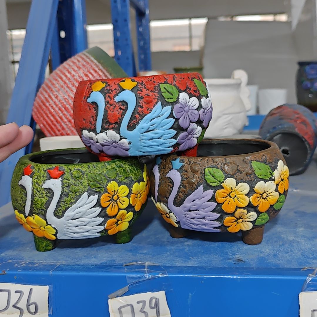 红陶吸水透气的白陶花盆凑满12发货