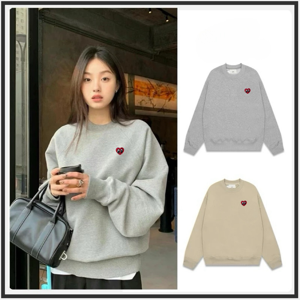 小爱心卫衣男女宽松百搭情侣款上衣加绒加厚