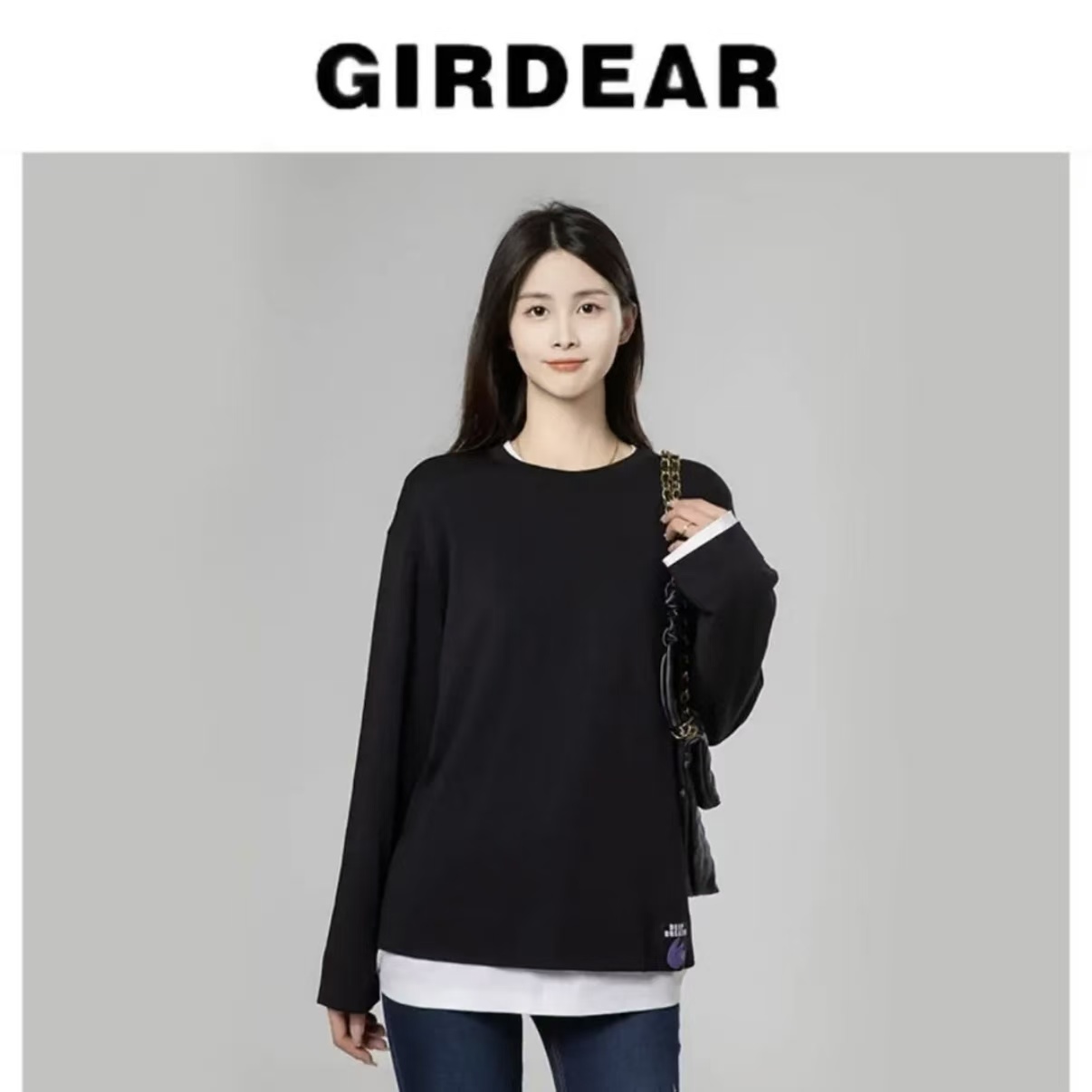 GIRDEAR/哥弟秋季通勤舒适家居时尚百搭云朵质感运动卫衣 1300858